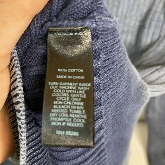 Express distressed henley sweater ribbed blue long sleeves 90's retro men XL - Picture 6 of 7